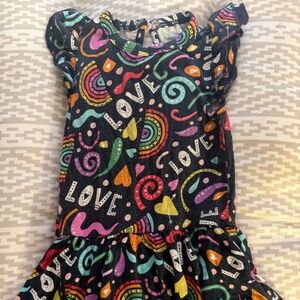 Little Bum Bums Ruffle Dress  Hearts & Rainbows 6-9 months
